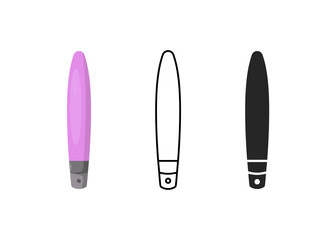 Vector illustration of sex toy on a white background. Symbol of the red item for relaxes, sex, and wellness. Template for a sex shop or erotic site.