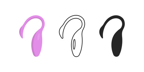 Vector illustration of sex toy on a white background. Symbol of the red item for relaxes, sex, and wellness. Template for a sex shop or erotic site.