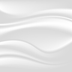 White vector wavy abstract background. Flowing milk or cream pattern