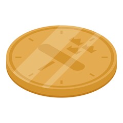 Sweden gold coin icon. Isometric of sweden gold coin vector icon for web design isolated on white background