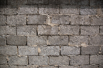 Cement cinder block wall background, brick textur