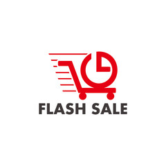 vector of flash sale shopping cart time use for promotion