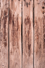 Closeup vertical wooden planks, aged and weathered