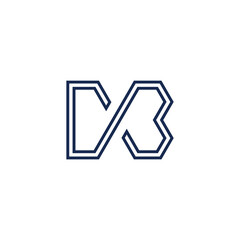 letter cb stripes geometric line symbol logo vector