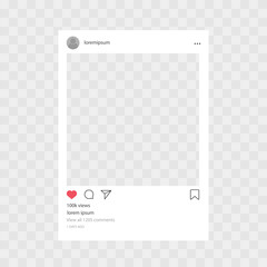 Social media instagram profile frame on a blank background - obrazy, fototapety, plakaty
