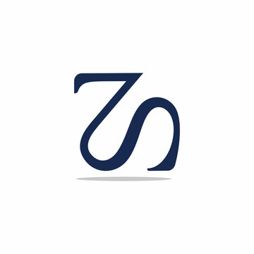 letter zs simple curves design symbol logo vector