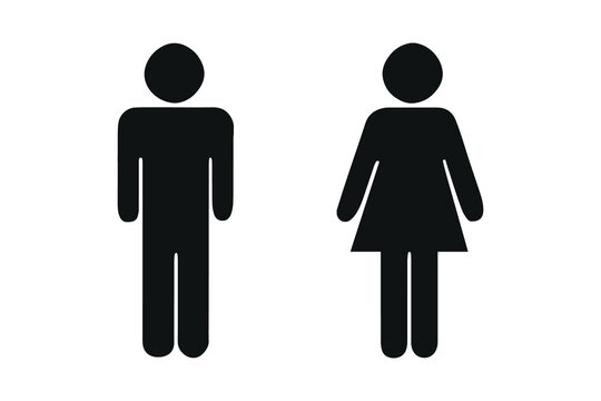 male and female  icon . Flat design.
