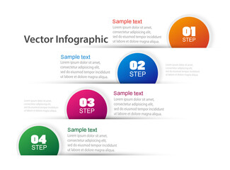 Creative concept for infographic. Business data visualization. Abstract elements diagram with 4 steps, options, parts or processes. Vector business template for presentation