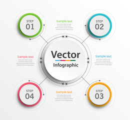 Creative concept for infographic. Business data visualization. Abstract elements diagram with 4 steps, options, parts or processes. Vector business template for presentation