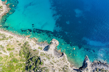 Naklejka na ściany i meble aerial view of the marine coast of Monte Argentario in the Tuscan Maremma