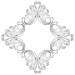 Vintage Ornament Element in baroque style with filigree and floral engrave the best situated for create frame, border, banner. It's hand drawn foliage swirl like victorian or damask design arabesque.