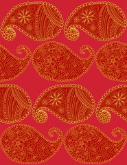 seamless pattern with Indian ornament. Turkish cucumber.