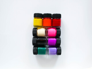 Poster Color bottle on white background