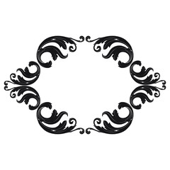 Vintage Ornament Element in baroque style with filigree and floral engrave the best situated for create frame, border, banner. It's hand drawn foliage swirl like victorian or damask design arabesque.