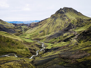 mountain river in Thórsmörk iceland