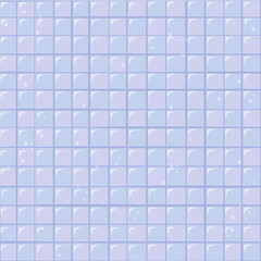Seamless square tiles vector pattern. Bath wall with water drops in cartoon style.