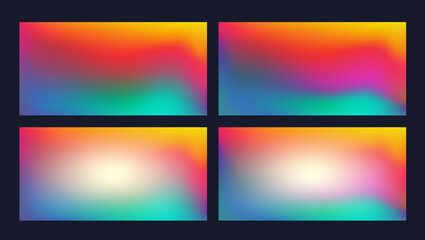 Abstract blurred rainbow background with and without white spot for text. Vector square wallpaper.