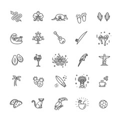 Brazil icon set. Flat design
