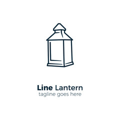 logo design vector illustration line lantern