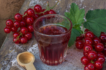 red currant jam on the table