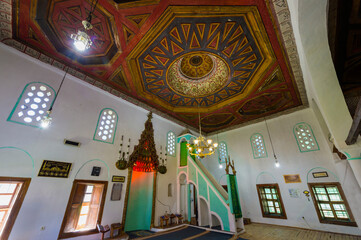 King’s Mosque, Prayer Hall, Wooden carved ceiling, Berat, Albania