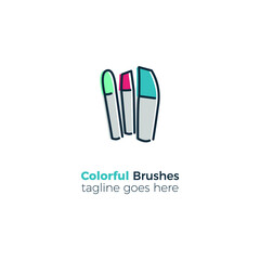 logo design vector illustration colorful brushes