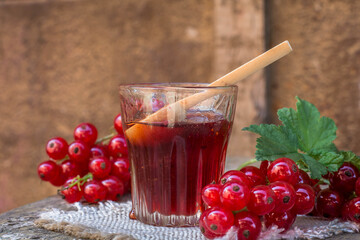 red currant jam on the table