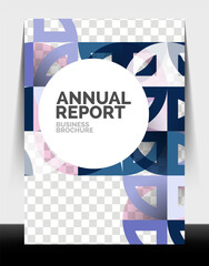 Business flyer annual report, circle and triangle shapes modern design