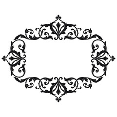 Vintage Ornament Element in baroque style with filigree and floral engrave the best situated for create frame, border, banner. It's hand drawn foliage swirl like victorian or damask design arabesque.
