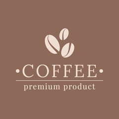 Logo template for a coffee shop, restaurant or cafe. Emblems, badges, stickers, banners. Coffee design elements. 