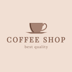 A minimalist logo for a coffee shop, restaurant or cafe. Emblems, badges, stickers, banners. Coffee design elements. 