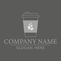 A minimalist logo for a coffee shop, restaurant or cafe. Emblems, badges, stickers, banners. Coffee design elements. 