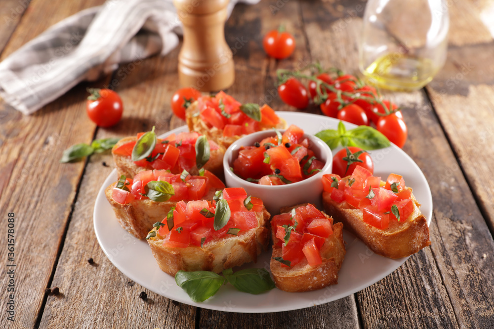 Canvas Prints bruschettas with tomato and basil