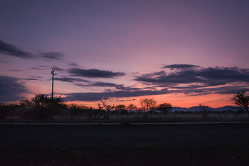 Amanecer en carretera, fotos Morelos, México, imágenes naturales.
