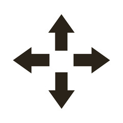 multidirectional arrows silhouette style icon