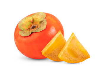 persimmons isolated on white background.