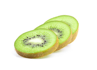 slice kiwi fruit on white background