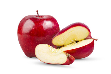red apple on white background