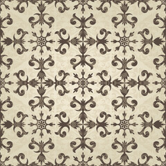 Oriental vector pattern with arabesques and floral elements. Traditional classic ornament. Vintage  pattern with arabesques.