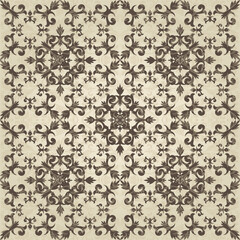 Oriental vector pattern with arabesques and floral elements. Traditional classic ornament. Vintage  pattern with arabesques.