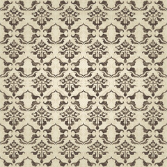 Oriental vector pattern with arabesques and floral elements. Traditional classic ornament. Vintage  pattern with arabesques.