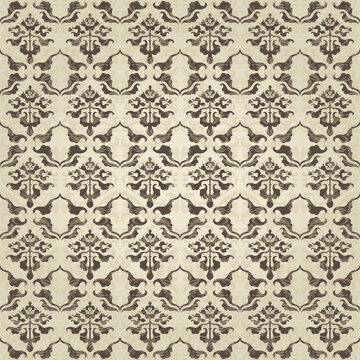 Oriental vector pattern with arabesques and floral elements. Traditional classic ornament. Vintage  pattern with arabesques.