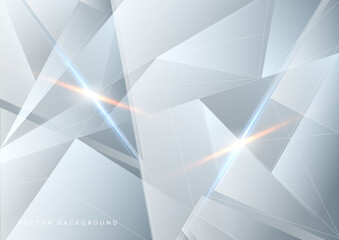 Abstract white and gray technology background with light effect.
