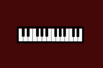 Fototapeta premium Piano keyboard vector icon illustration.