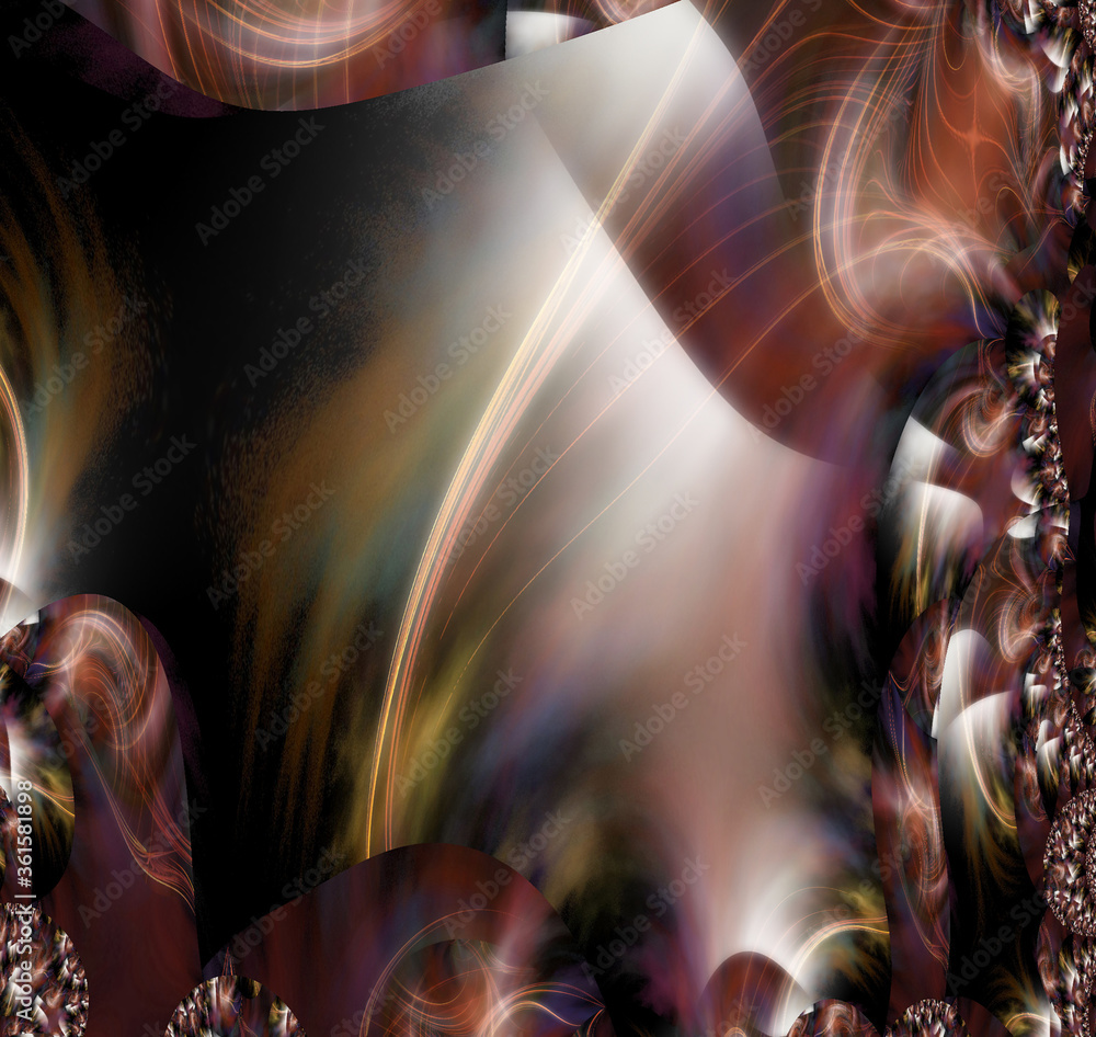 Poster high resolution abstract of many shapes. 3d rendering