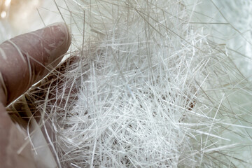 white glass fiber composite hand lay up raw material background