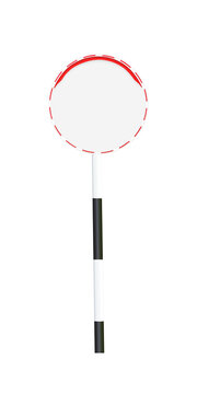 Front of traffic round mirror on white background.