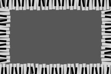Fototapeta premium Frame with piano keys vector icon illustration.