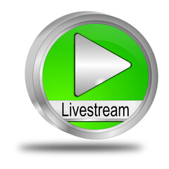 Livestream Button - 3D illustration