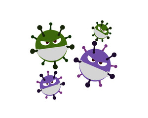 Coronavirus or bacteria cell, ncov  cartoon icon vector illustration.